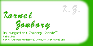 kornel zombory business card